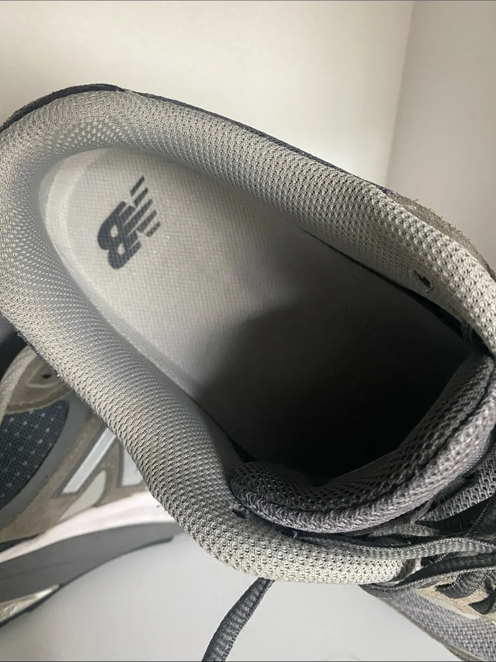 New Balance Gray Mesh & Suede Running Sneakers